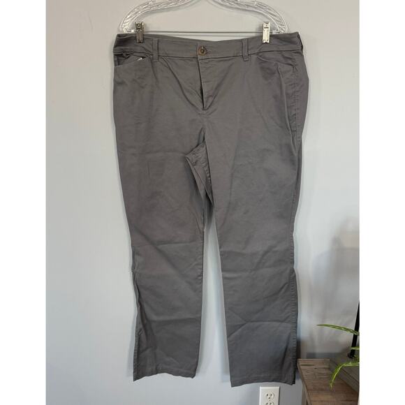 Old Navy Gray Bootcut Khaki Pants Size 16 Cotton & Spandex Blend Slacks Trousers - Picture 1 of 7
